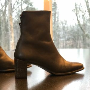 stuart weitzman instep leather zip booties
